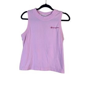 Champion Pink Cropped Muscle Yoga Actuve Tank Top Size Medium
